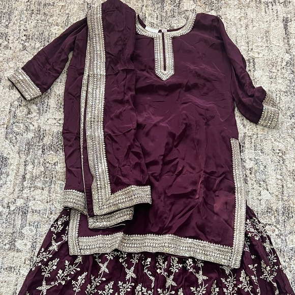 Dresses & Skirts - Indian Embroidered Eggplant Purple Outfit